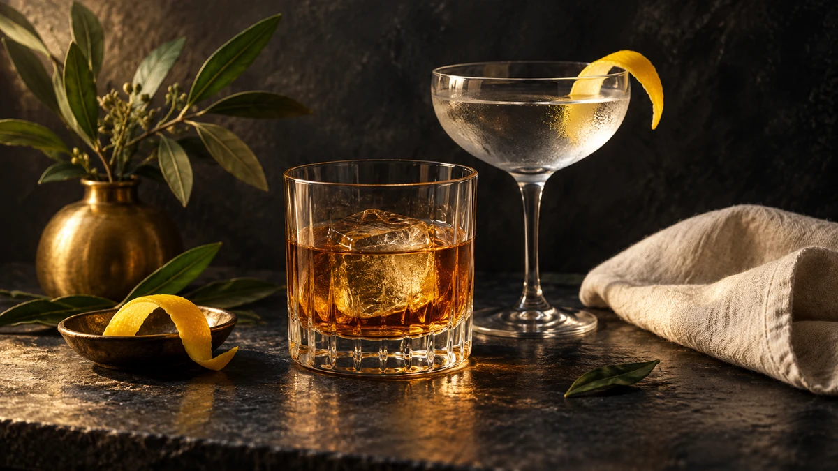 Service illustration: unbranded glasses and citrus